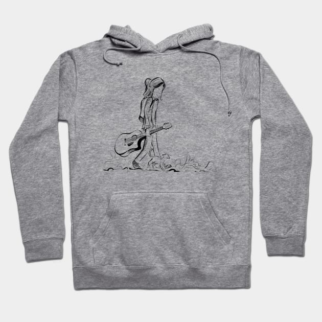 Walking with kitty Hoodie by Jason's Doodles